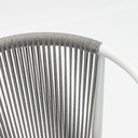 Silla de comedor Moana aluminio blanco cojin gris claro