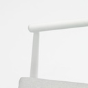 Silla de comedor Moana aluminio blanco cojin gris claro