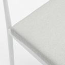 Silla de comedor Moana aluminio blanco cojin gris claro