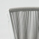 Silla de comedor Moana aluminio blanco cojin gris claro