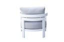 Sofa de 1 plaza Babylon. Aluminio blanco y textil gris claro