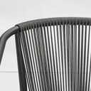 Silla de comedor Moana aluminio antracita cojin gris marino