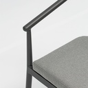 Silla de comedor Moana aluminio antracita cojin gris marino
