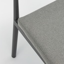 Silla de comedor Moana aluminio antracita cojin gris marino