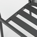 Silla de comedor Moana aluminio antracita cojin gris marino