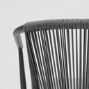 Silla de comedor Moana aluminio antracita cojin gris marino
