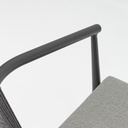 Silla de comedor Moana aluminio antracita cojin gris marino