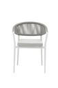 Silla de comedor Ross aluminio blanco cojin gris claro