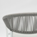 Silla de comedor Ross aluminio blanco cojin gris claro