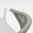 Silla de comedor Ross aluminio blanco cojin gris claro