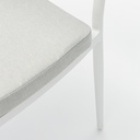 Silla de comedor Ross aluminio blanco cojin gris claro