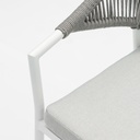 Silla de comedor Ross aluminio blanco cojin gris claro