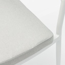 Silla de comedor Ross aluminio blanco cojin gris claro