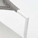Silla de comedor Ross aluminio blanco cojin gris claro