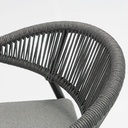 Silla de comedor Ross aluminio antracita cojin gris marino