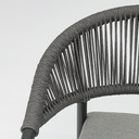 Silla de comedor Ross aluminio antracita cojin gris marino