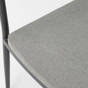 Silla de comedor Ross aluminio antracita cojin gris marino