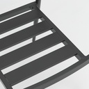 Silla de comedor Ross aluminio antracita cojin gris marino
