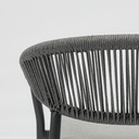 Silla de comedor Ross aluminio antracita cojin gris marino