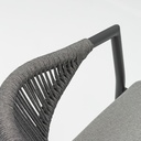 Silla de comedor Ross aluminio antracita cojin gris marino
