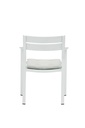 Silla de comedor Boori aluminio blanco cojin gris claro