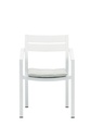 Silla de comedor Boori aluminio blanco cojin gris claro