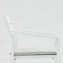 Silla de comedor Boori aluminio blanco cojin gris claro