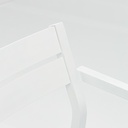 Silla de comedor Boori aluminio blanco cojin gris claro