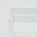 Silla de comedor Boori aluminio blanco cojin gris claro