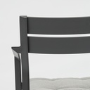 Silla de comedor Boori aluminio antracita cojin gris marino