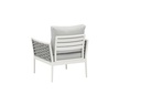 Sofa 1 plaza Walga aluminio blanco cojin gris claro