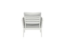 Sofa 1 plaza Walga aluminio blanco cojin gris claro