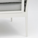 Sofa 1 plaza Walga aluminio blanco cojin gris claro