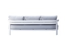 Sofa de 3 plazas Babylon. Aluminio blanco y textil gris claro