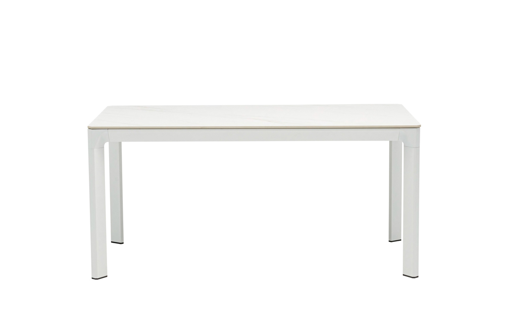 Mesa de comedor Boori 160x90 alu blanco top sint.blanco