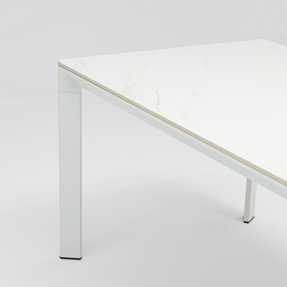 Mesa de comedor Boori 160x90 alu blanco top sint.blanco