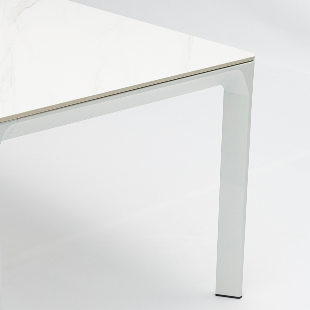 Mesa de comedor Boori 160x90 alu blanco top sint.blanco