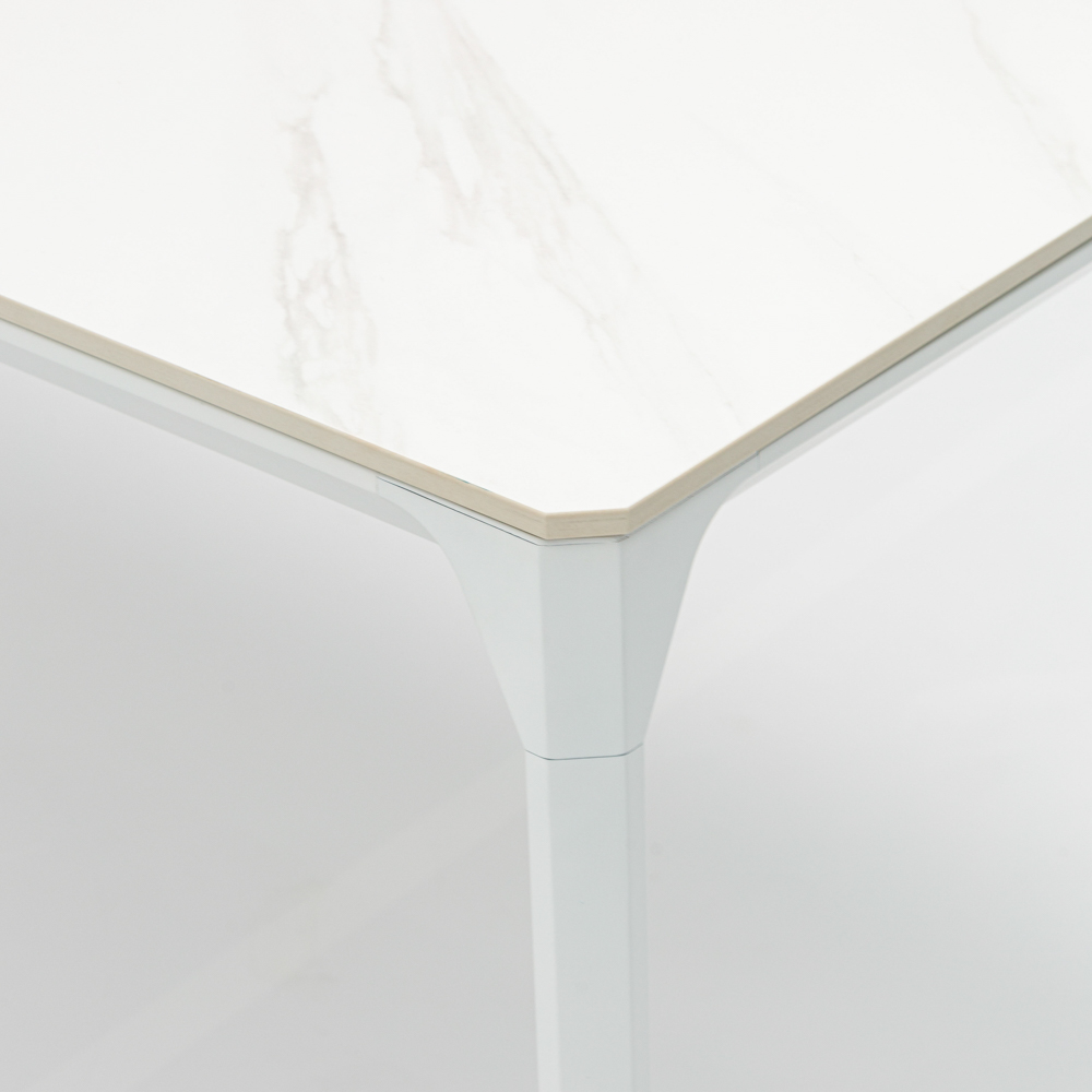 Mesa de comedor Boori 160x90 alu blanco top sint.blanco
