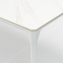 Mesa de comedor Boori 160x90 alu blanco top sint.blanco