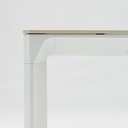 Mesa de comedor Boori 160x90 alu blanco top sint.blanco