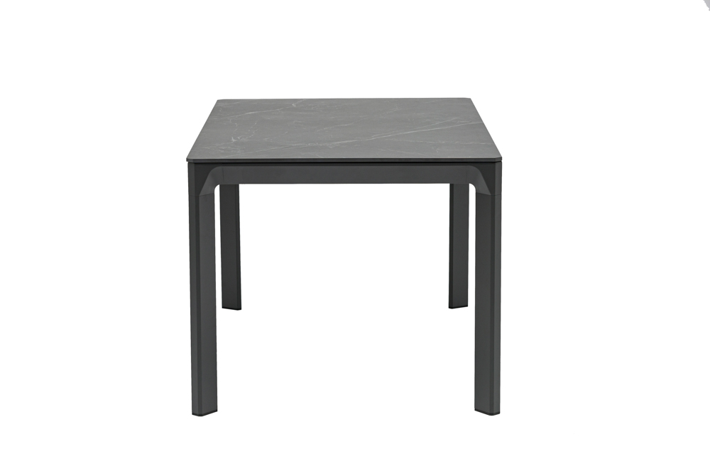 Mesa de comedor Boori 160x90 alu antracita top sint. Negro