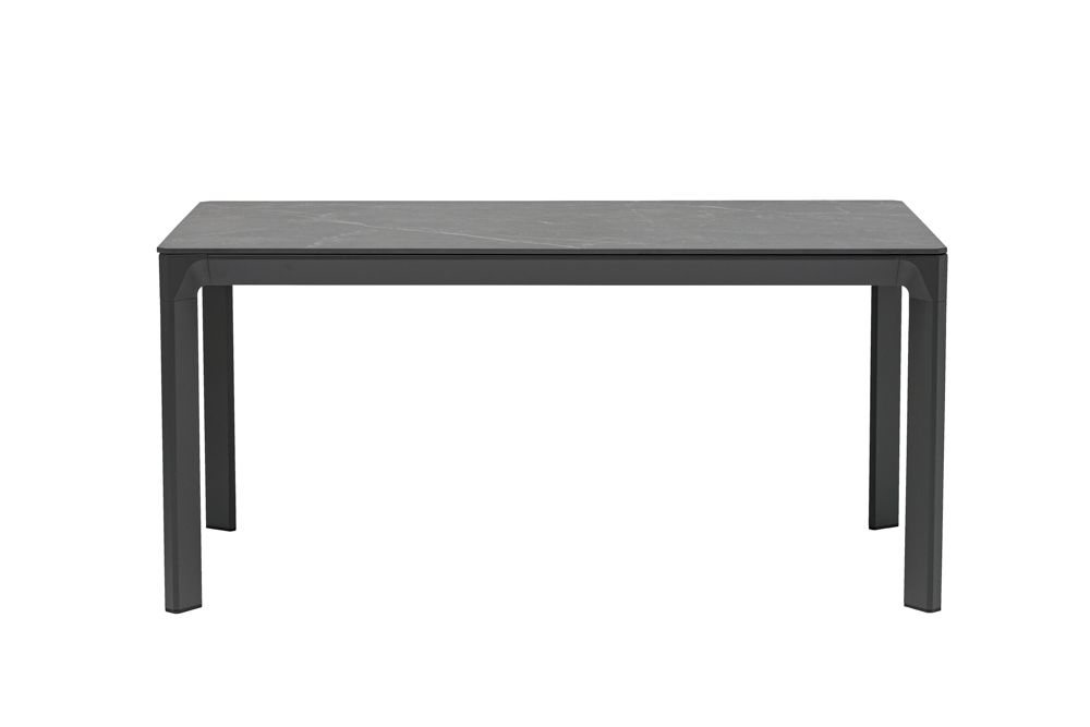 Mesa de comedor Boori 160x90 alu antracita top sint. Negro