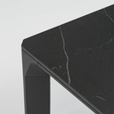 Mesa de comedor Boori 160x90 alu antracita top sint. Negro