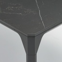 Mesa de comedor Boori 160x90 alu antracita top sint. Negro
