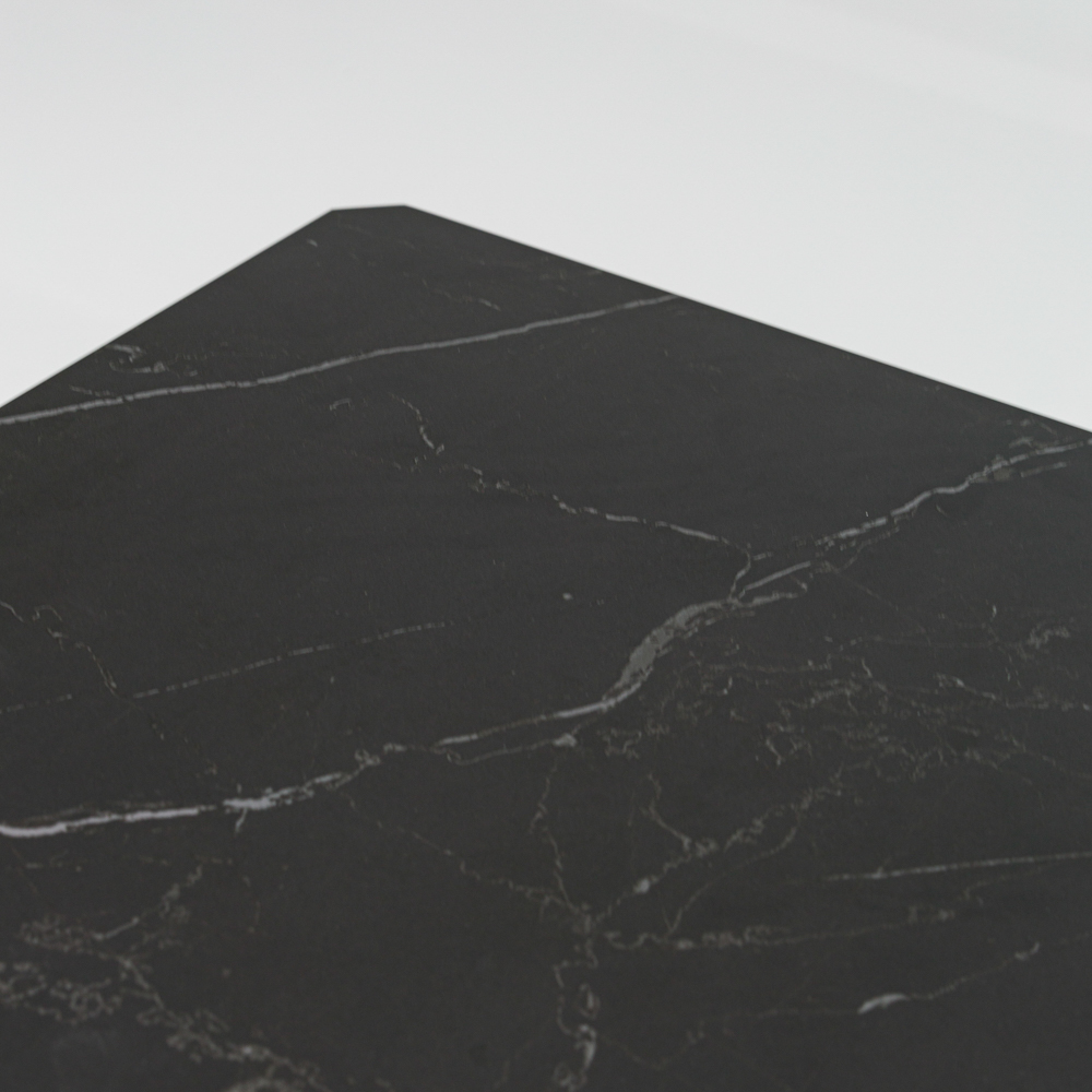 Mesa de comedor Boori 160x90 alu antracita top sint. Negro