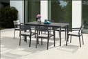 Mesa de comedor Boori 160x90 alu antracita top sint. Negro