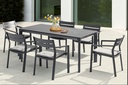 Mesa de comedor Boori 160x90 alu antracita top sint. Negro