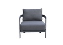 Sofa de 1 plaza Babylon. Aluminio gris antracita y textil gris marino