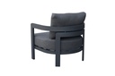 Sofa de 1 plaza Babylon. Aluminio gris antracita y textil gris marino