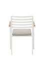 Silla de comedor broome, aluminio blanco  y teca 
